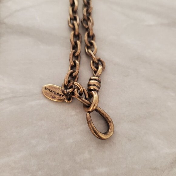 ✨ Ann Taylor Amber Rhinestones Crystals Pave Enamel Pendant Necklace ✨ - Picture 8 of 10